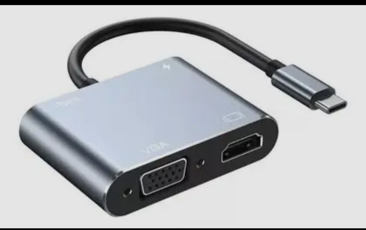 Adaptador 4 em 1, Tipo C, VGA, USB, HDMI